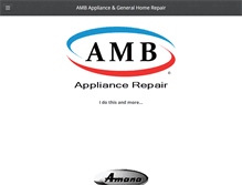 Tablet Screenshot of ambappliancerepair.com